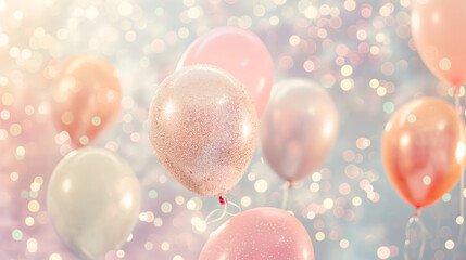 Festive balloons and glitter banner - Party design