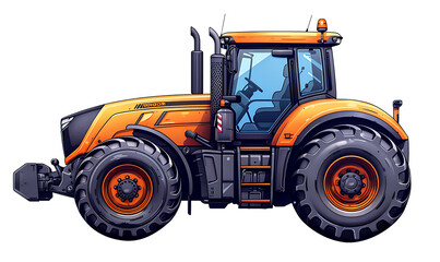 Obraz premium Agricultural towing tractor for farming on a transparent background