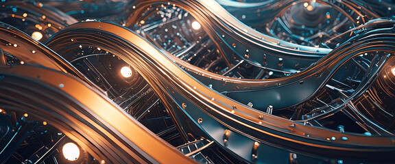 金属 メタル エネルギー テクノロジー 空間 青 背景画像 Generative AI
