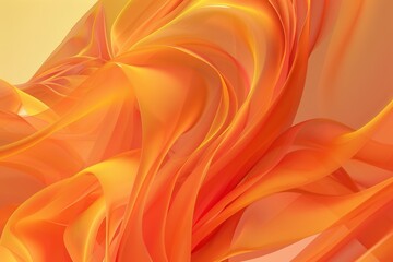 Abstract orange fluid art background with dynamic waves