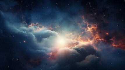 Obraz premium galaxy far, far away, its swirling nebulas and countless stars hinting at the vastness of the universe.