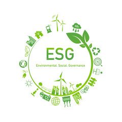 Sustainability development, ESG, green energy, sustainable industry, ecological production concept banner. Environmental, Social, Corporate Governance