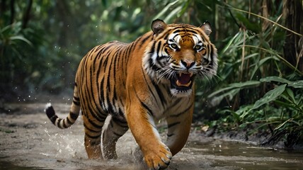 Obraz premium tiger in the river