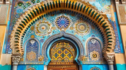 Obraz premium Ornate Archway Decorated with Intricate Tiles