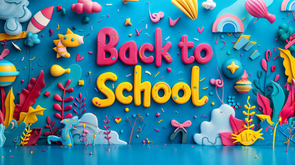  hand made decoration back to school with wall doh, and fun elements for kids education