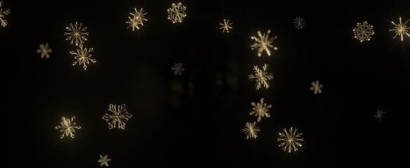 Snowflakes - Snowflakes falling for christmas decoration abstract