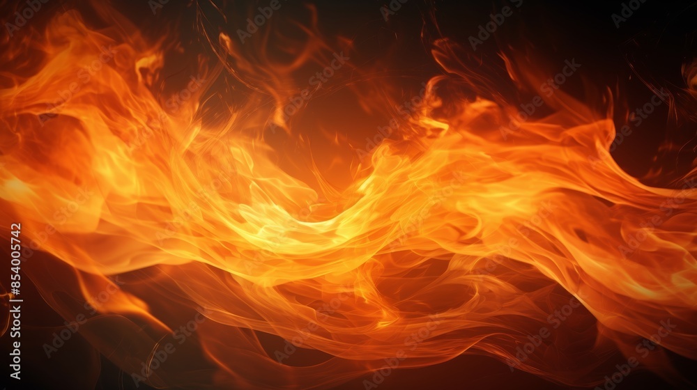 Aufkleber fire flames on black background, swirling and dancing in a mesmerizing display of light and energy.