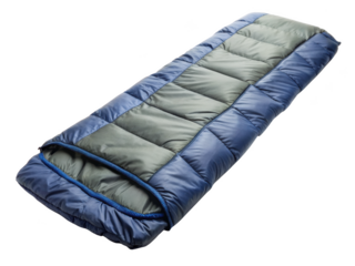 Sleeping Bag For Outdoor Camping. This durable and insulated sleeping bag is perfect for outdoor adventures. Isolated on transparent background, png.