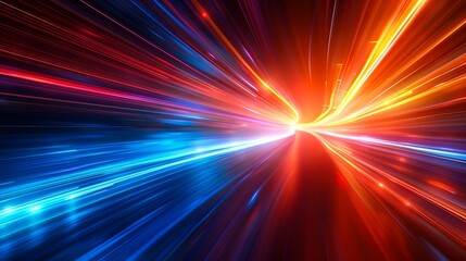 A bright light streaks through the space.