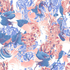 Textured floral abstract watercolor pattern seamless repeating background	