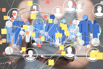 group -Stack of hands showing unity and teamwork 3d.