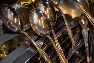 View of the spoon, fork and knife