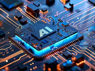Ai technology on a motherboard.
