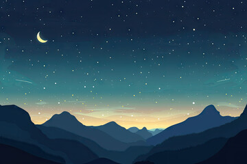 a poster for a mountain landscape