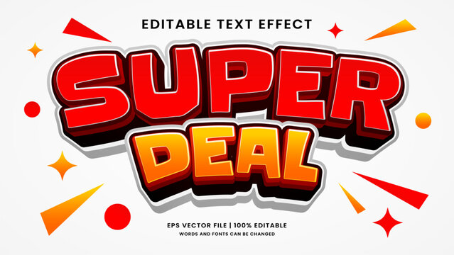 Super deal 3d editable text effect promotion style