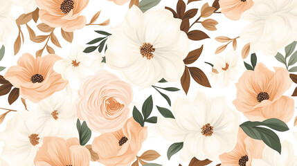 Seamless traditional flower Indian motif pattern	

