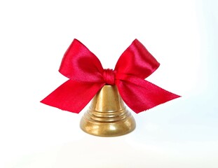 Bell decorated with red ribbon