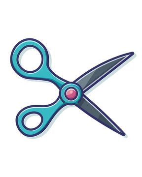 recommend clip art: long pair sharp hair cutting blade scissors illustration art white background generative ai 
