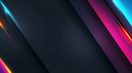 Abstract Colorful Stripes on Black Background