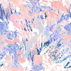 Textured floral abstract watercolor pattern seamless repeating background
