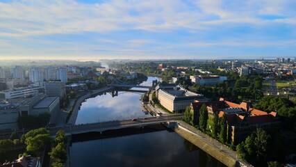 Obraz premium city Europe beautiful top view aerial photography of Wroclaw Poland