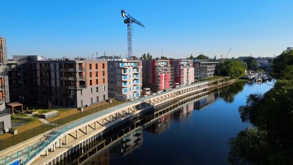 Fototapeta premium city Europe beautiful top view aerial photography of Wroclaw Poland
