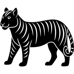 Tiger icon silhouette black vector illustration.