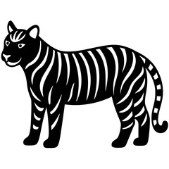 Tiger icon silhouette black vector illustration.