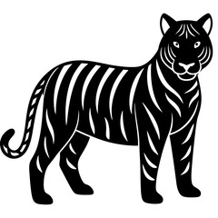 Tiger icon silhouette black vector illustration.