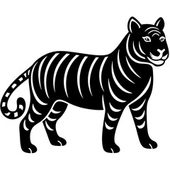 Tiger icon silhouette black vector illustration.