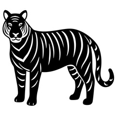 Tiger icon silhouette black vector illustration.