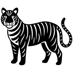 Tiger icon silhouette black vector illustration.