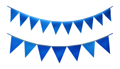 Obraz premium blue bunting banner isolated on transparent background cutout