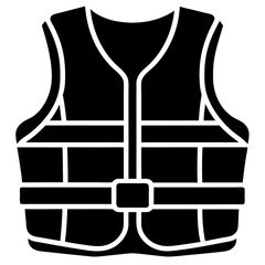 life jacket icon silhouette vector illustration.