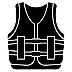 life jacket icon silhouette vector illustration.