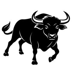 Buffalo animal icon silhouette vector illustration.