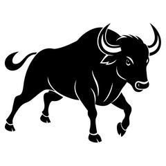 Buffalo animal icon silhouette vector illustration.