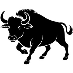 Buffalo animal icon silhouette vector illustration.