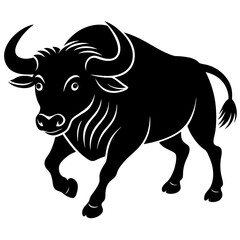 Buffalo animal icon silhouette vector illustration.
