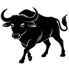 Buffalo animal icon silhouette vector illustration.