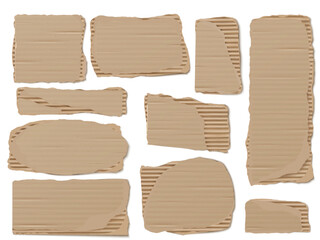 Set of realistic torn cardboard textures for mockups.