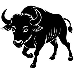 Buffalo animal icon silhouette vector illustration.