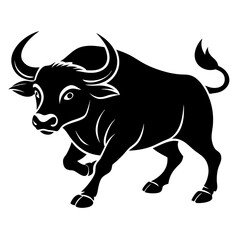 Buffalo animal icon silhouette vector illustration.