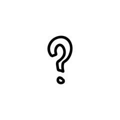 Icon of question mark in hand-drawn doodle style. Suitable use for design, decoration, apparel, infographics, scrapbooks, yearbooks, children, kids inspiration and more
