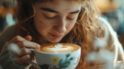 Close up of male hands doing latte art. concept