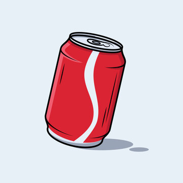 recommend clip art: Red soda can vector illustration. Suitable for design element of drink and beverage cartoon.