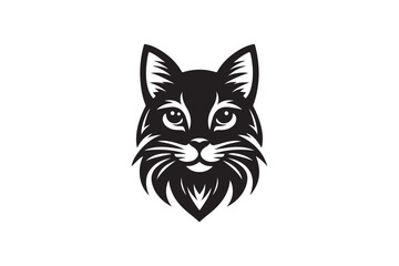 Obraz premium Flat Design Illustration: Cute Cat Face Icon