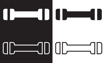 Dumbbell icon vector. Two-tone version isolated on white and black background. EPS 10