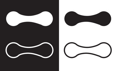 Dumbbell icon vector. Two-tone version isolated on white and black background. EPS 10