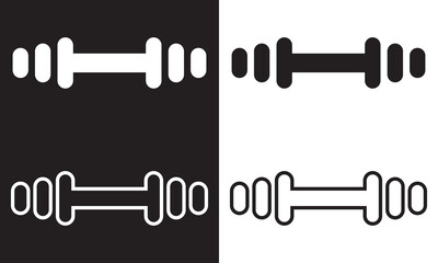 Dumbbell icon vector. Two-tone version isolated on white and black background. EPS 10